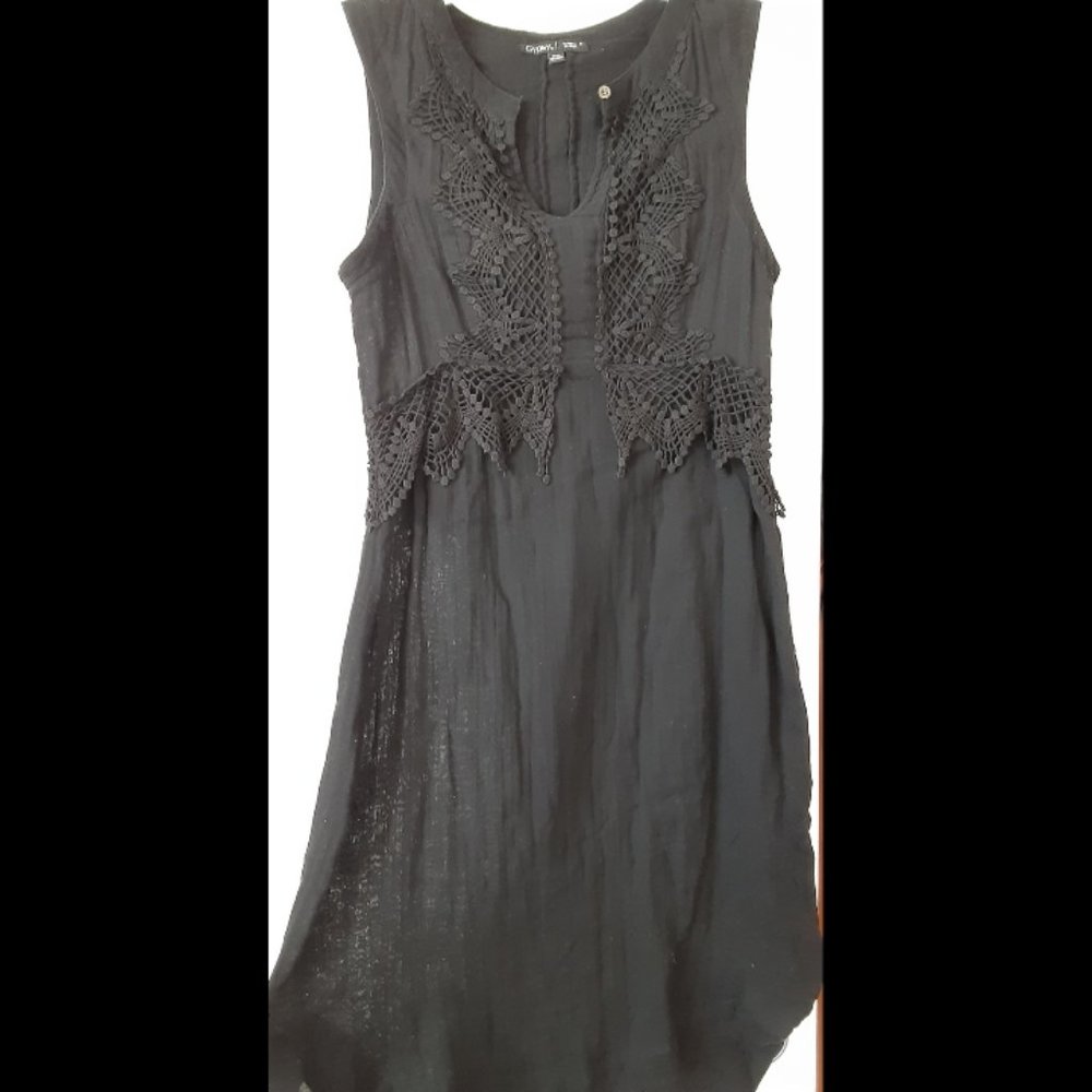 Gypsy 05 Black Crochet Dress MEDIUM